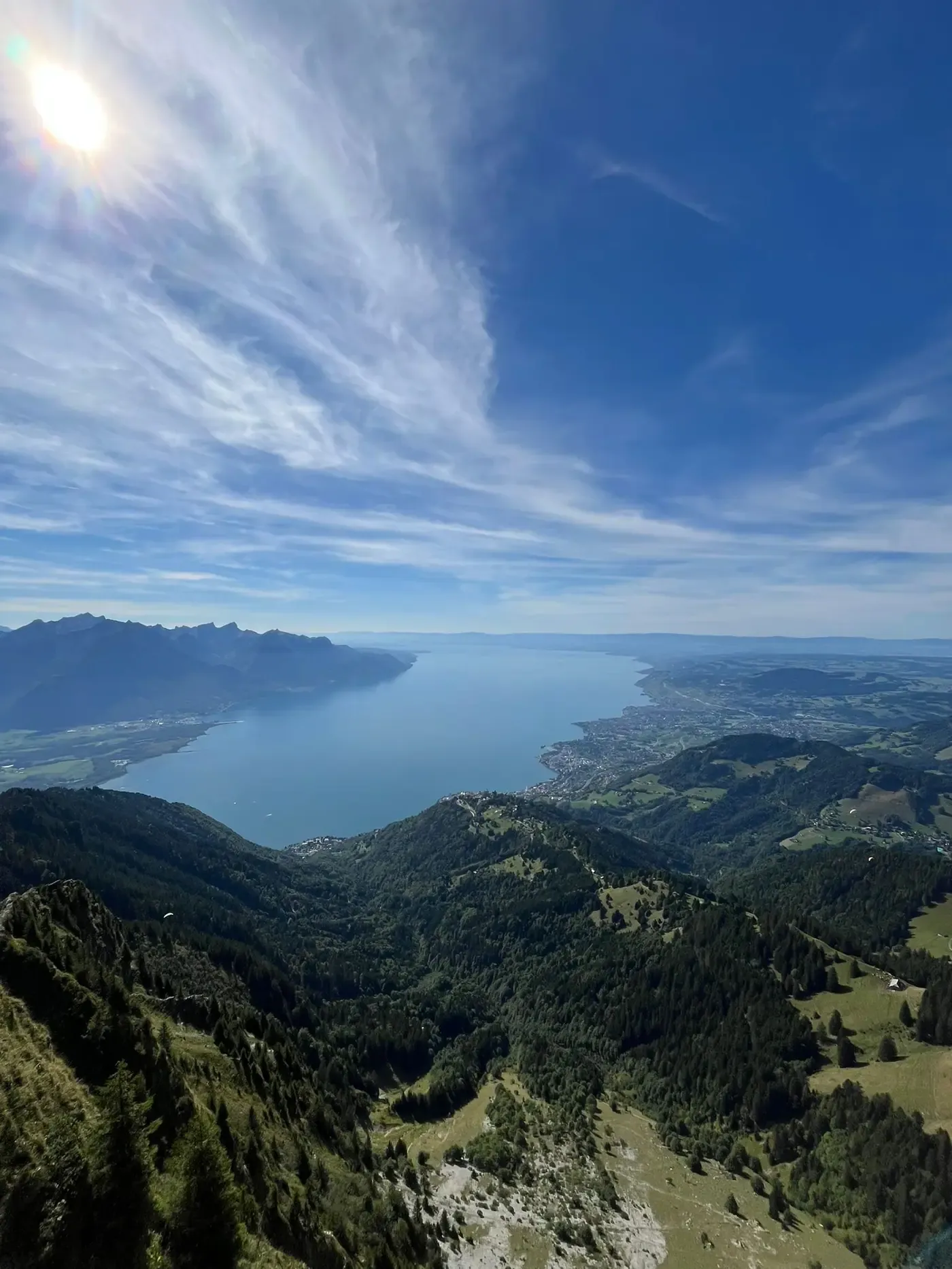 Looking west across the lake toward Lausanne and Geneva. I love my bbq secret spot!